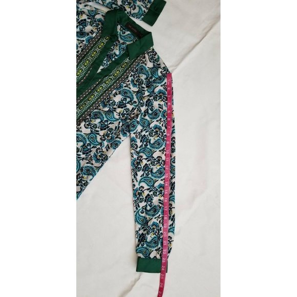 The Limited Women’s Paisley Print Long Sleeve Button-Up Collared Blouse Small - Picture 8 of 11